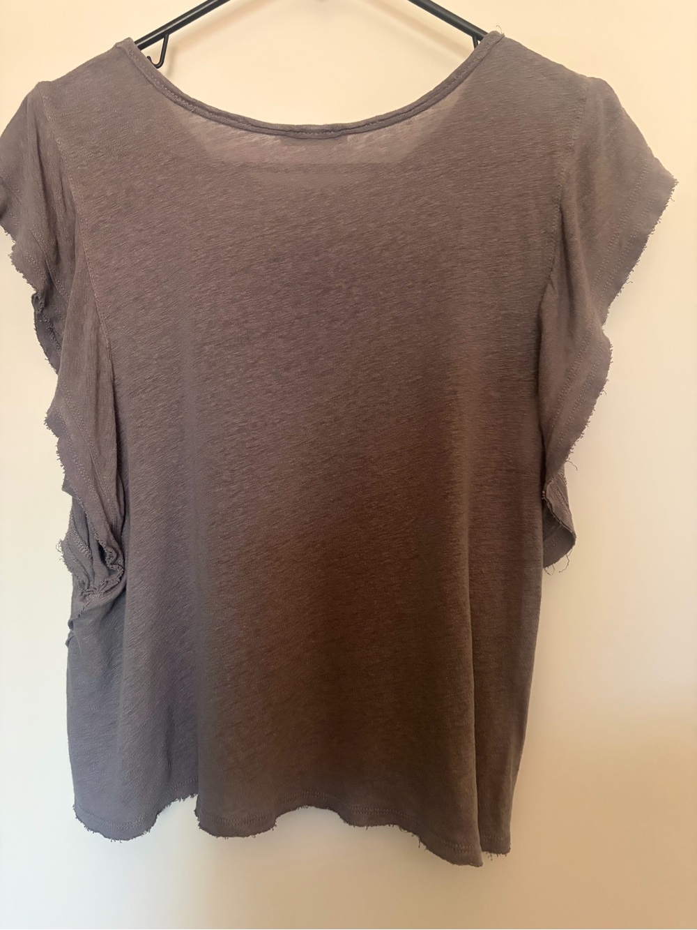 lovestitch Raw-Edge Sleeveless Crewneck Tank in Charcoal Gray - Picture 2 of 6
